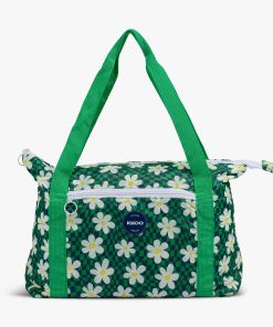 Retro Packable Puffer 20-Can Cooler Bag - Psychedelic Daisy